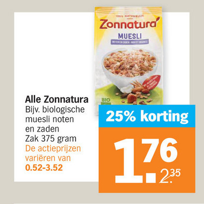 Zonnatura   thee, muesli folder aanbieding bij  Albert Heijn - details