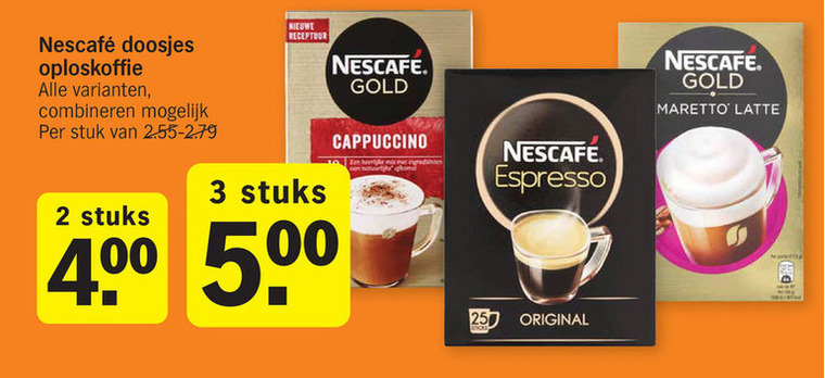 Nescafe   oploskoffie folder aanbieding bij  Albert Heijn - details