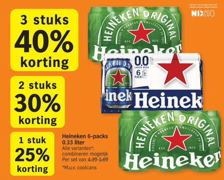 Heineken   blikje bier, alcoholvrij bier folder aanbieding bij  Albert Heijn - details