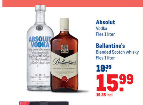 Ballantines   whisky, wodka folder aanbieding bij  Makro - details