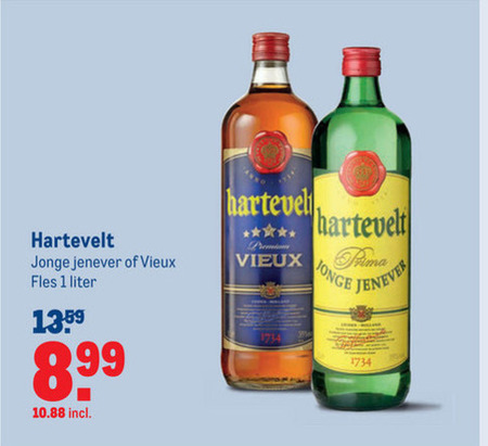 Hartevelt   jenever, vieux folder aanbieding bij  Makro - details