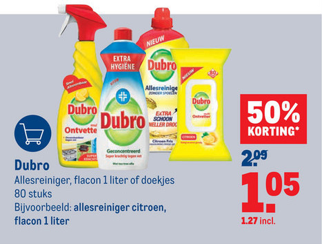 Dubro   allesreiniger, vochtige schoonmaakdoekjes folder aanbieding bij  Makro - details