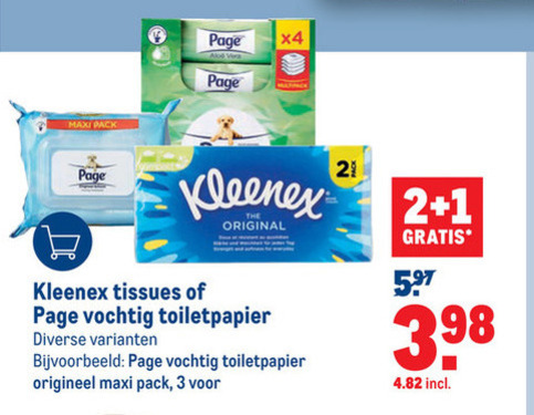 Kleenex   vochtig toiletpapier, tissue folder aanbieding bij  Makro - details