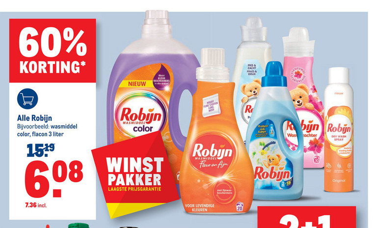 Robijn   wasverzachter, wasmiddel folder aanbieding bij  Makro - details