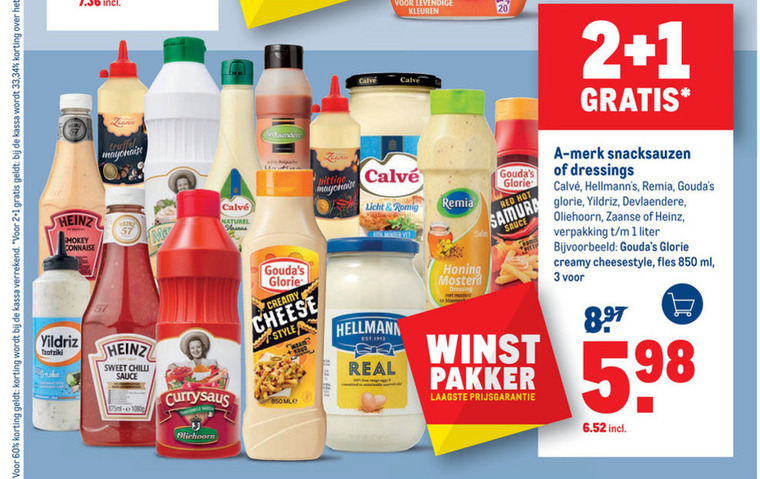 Calve   mayonaise, snacksaus folder aanbieding bij  Makro - details