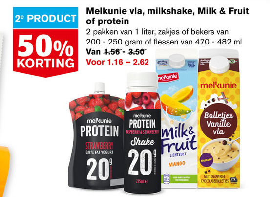 Melkunie   vla, milkshake folder aanbieding bij  Hoogvliet - details