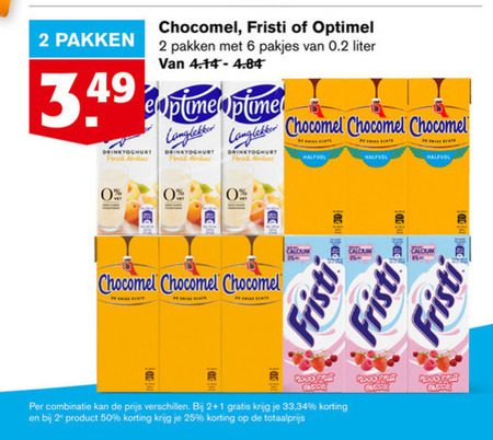 Optimel   drinkyoghurt, chocolademelk folder aanbieding bij  Hoogvliet - details