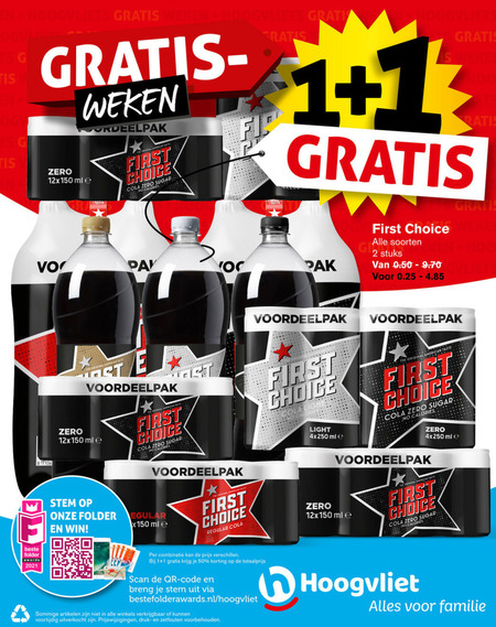 First Choice   cola folder aanbieding bij  Hoogvliet - details