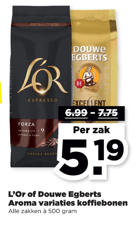 Douwe Egberts L Or   koffiebonen folder aanbieding bij  Plus - details