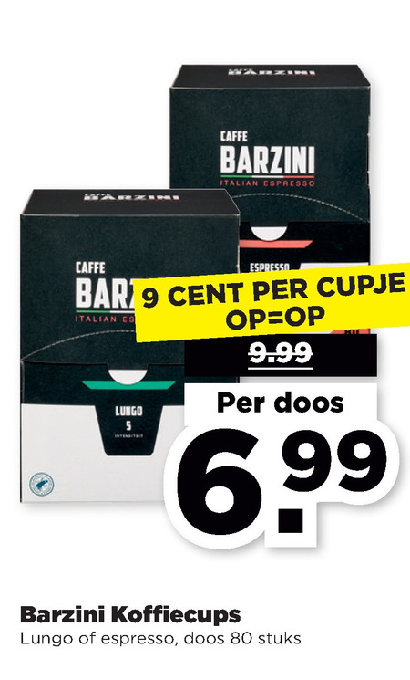 Barzini   koffiecups folder aanbieding bij  Plus - details