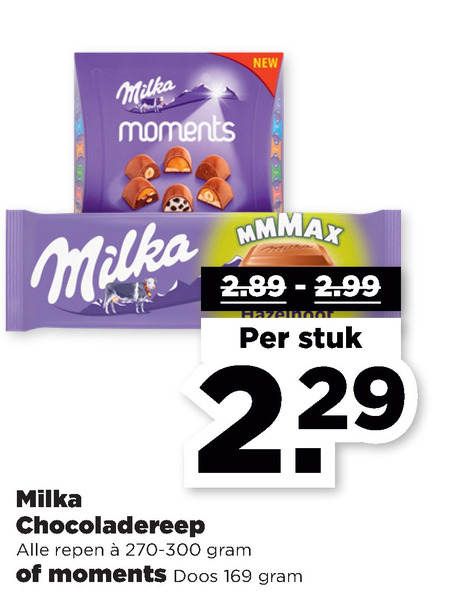 Milka   chocolade folder aanbieding bij  Plus - details