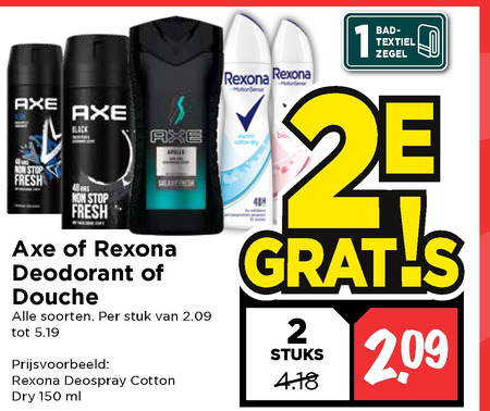 Rexona   deodorant, douchegel folder aanbieding bij  Vomar - details