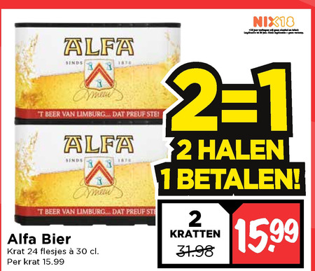 Alfa   krat bier folder aanbieding bij  Vomar - details