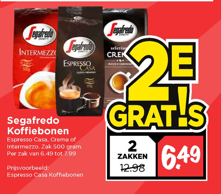 Segafredo   koffiebonen folder aanbieding bij  Vomar - details