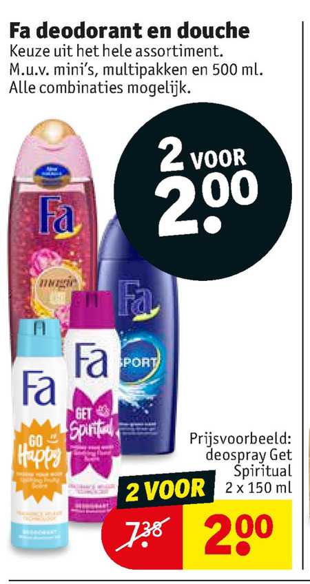 Fa   douchegel, deodorant folder aanbieding bij  Kruidvat - details