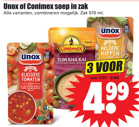 Unox   soep folder aanbieding bij  Dirk - details