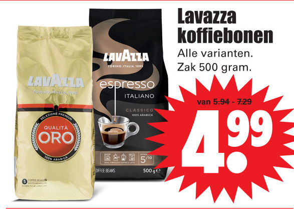 Lavazza   koffiebonen folder aanbieding bij  Dirk - details