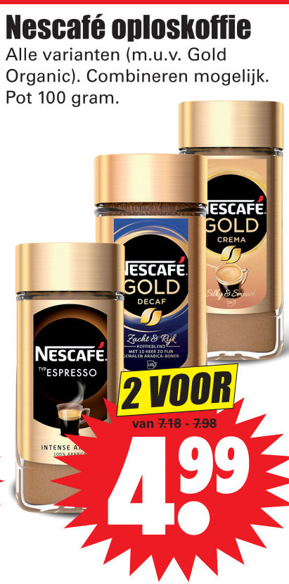 Nescafe   oploskoffie folder aanbieding bij  Dirk - details