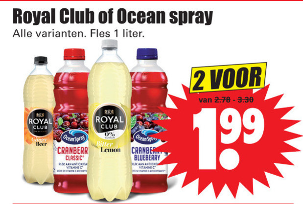 Ocean Spray   fruitdrank, frisdrank folder aanbieding bij  Dirk - details