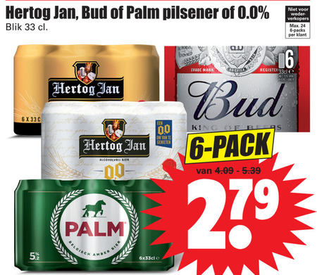 Palm Speciale   blikje bier, alcoholvrij bier folder aanbieding bij  Dirk - details