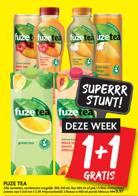 Fuze Tea   ice tea folder aanbieding bij  Dekamarkt - details