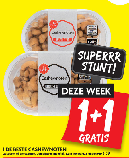 1 De Beste   cashewnoten folder aanbieding bij  Dekamarkt - details