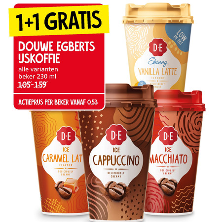 Douwe Egberts   ijskoffie folder aanbieding bij  Jan Linders - details