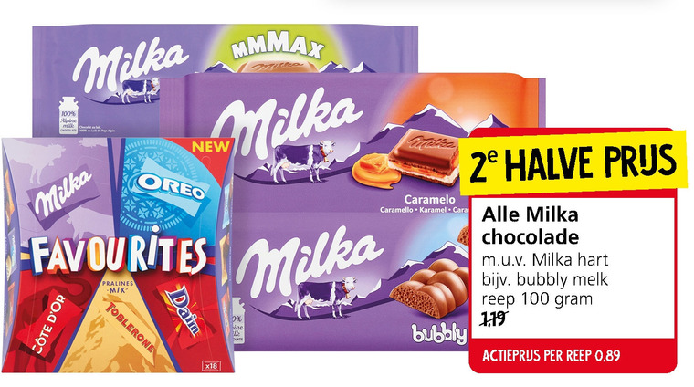 Milka   chocolade folder aanbieding bij  Jan Linders - details