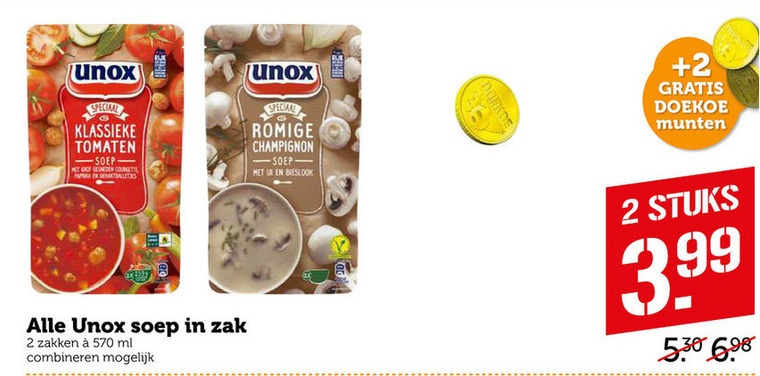 Unox   soep folder aanbieding bij  Coop - details