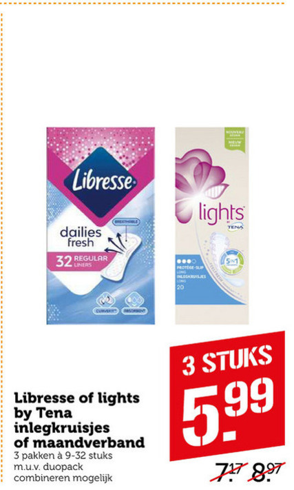 Tena Lady   inlegkruisjes, maandverband folder aanbieding bij  Coop - details