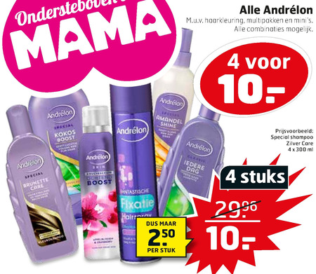 Andrelon   shampoo, droogshampoo folder aanbieding bij  Trekpleister - details