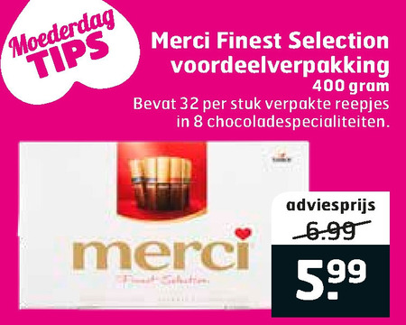 Merci   chocolade folder aanbieding bij  Trekpleister - details