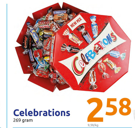 Celebrations   mini chocoladerepen folder aanbieding bij  Action - details