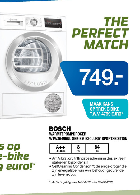 Bosch   warmtepompdroger folder aanbieding bij  Electroworld - details