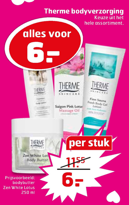 Therme   bodylotion folder aanbieding bij  Trekpleister - details