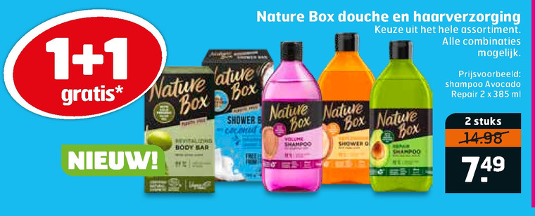 Nature Box   haarverzorging, shampoo folder aanbieding bij  Trekpleister - details