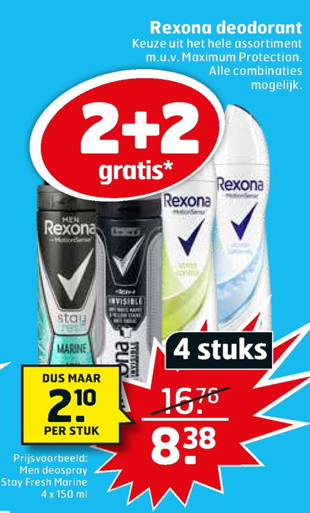 Rexona   deodorant folder aanbieding bij  Trekpleister - details