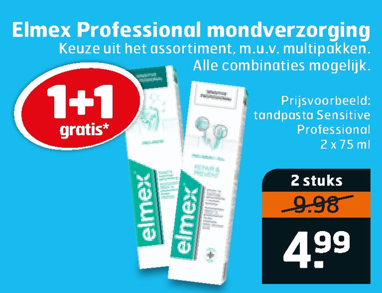 Elmex   tandenborstel, tandpasta folder aanbieding bij  Trekpleister - details