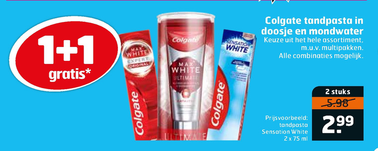 Colgate   tandpasta, mondwater folder aanbieding bij  Trekpleister - details