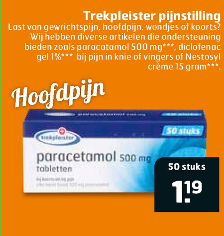 Trekpleister Huismerk   paracetamol folder aanbieding bij  Trekpleister - details