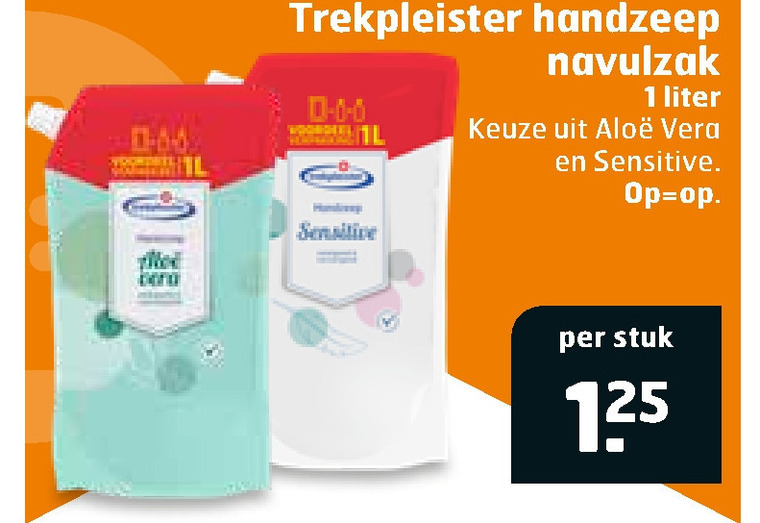 Trekpleister Huismerk   handzeep folder aanbieding bij  Trekpleister - details