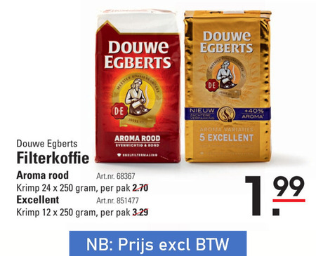 Douwe Egberts   koffie folder aanbieding bij  Sligro - details