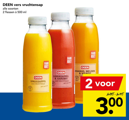 Deen Huismerk   vruchtensap folder aanbieding bij  Deen - details