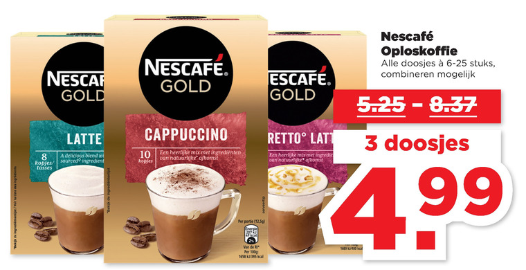 Nescafe   oploskoffie folder aanbieding bij  Plus - details