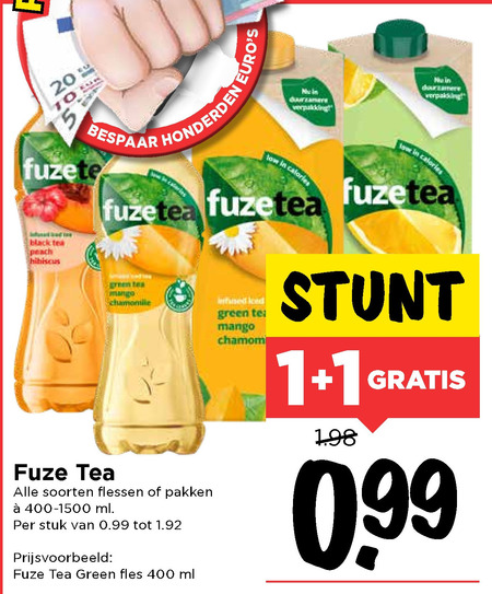 Fuze Tea   ice tea folder aanbieding bij  Vomar - details