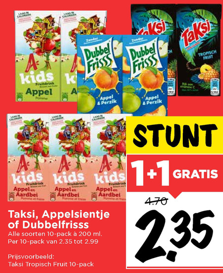 Dubbelfrisss   fruitdrank folder aanbieding bij  Vomar - details