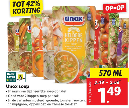 Unox   soep folder aanbieding bij  Lidl - details