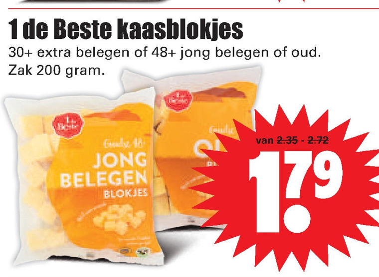 1 De Beste   kaasblokjes folder aanbieding bij  Dirk - details