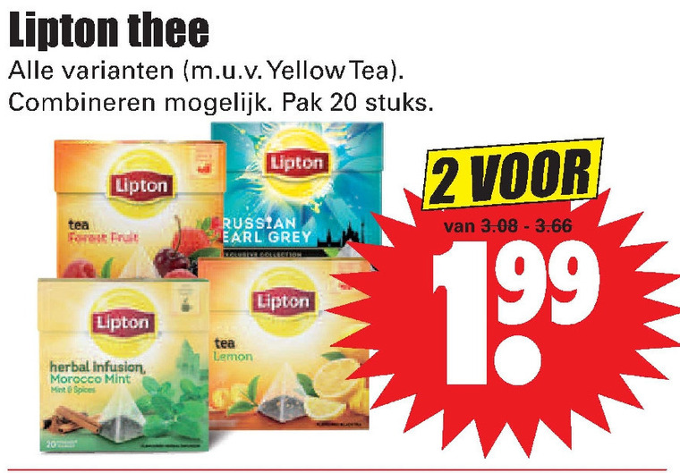 Lipton   thee folder aanbieding bij  Dirk - details