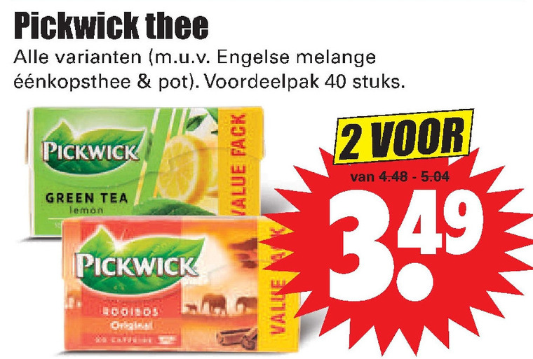 Pickwick   thee folder aanbieding bij  Dirk - details